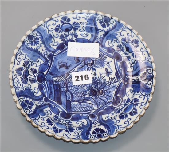 A Delft blue and white plate diameter 22cm